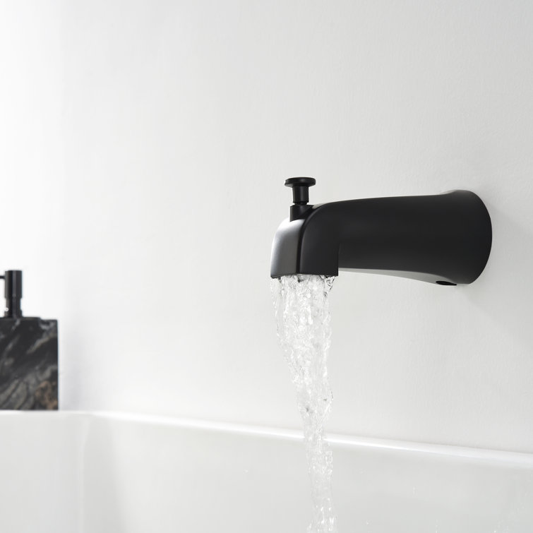 HOMELODY Tub Spout Matte Black, 1/2 Inch IPS Inside Thread, Front End